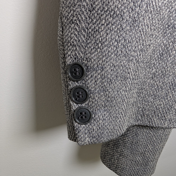 YSL Pour Homme Wool Blazer 42R Gray Herringbone Made France Quiet Luxury - Picture 11 of 11